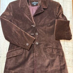 Ike Behar New York Brown Velvet Blazer woman’s size 10 petite